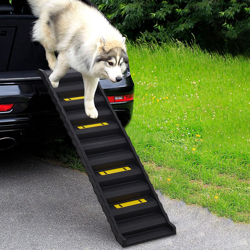 Tieker Folding Pet Car Ladder Portable Pet Dog Stair Ramp Non-slip Medium-sized Dog Car Stairs