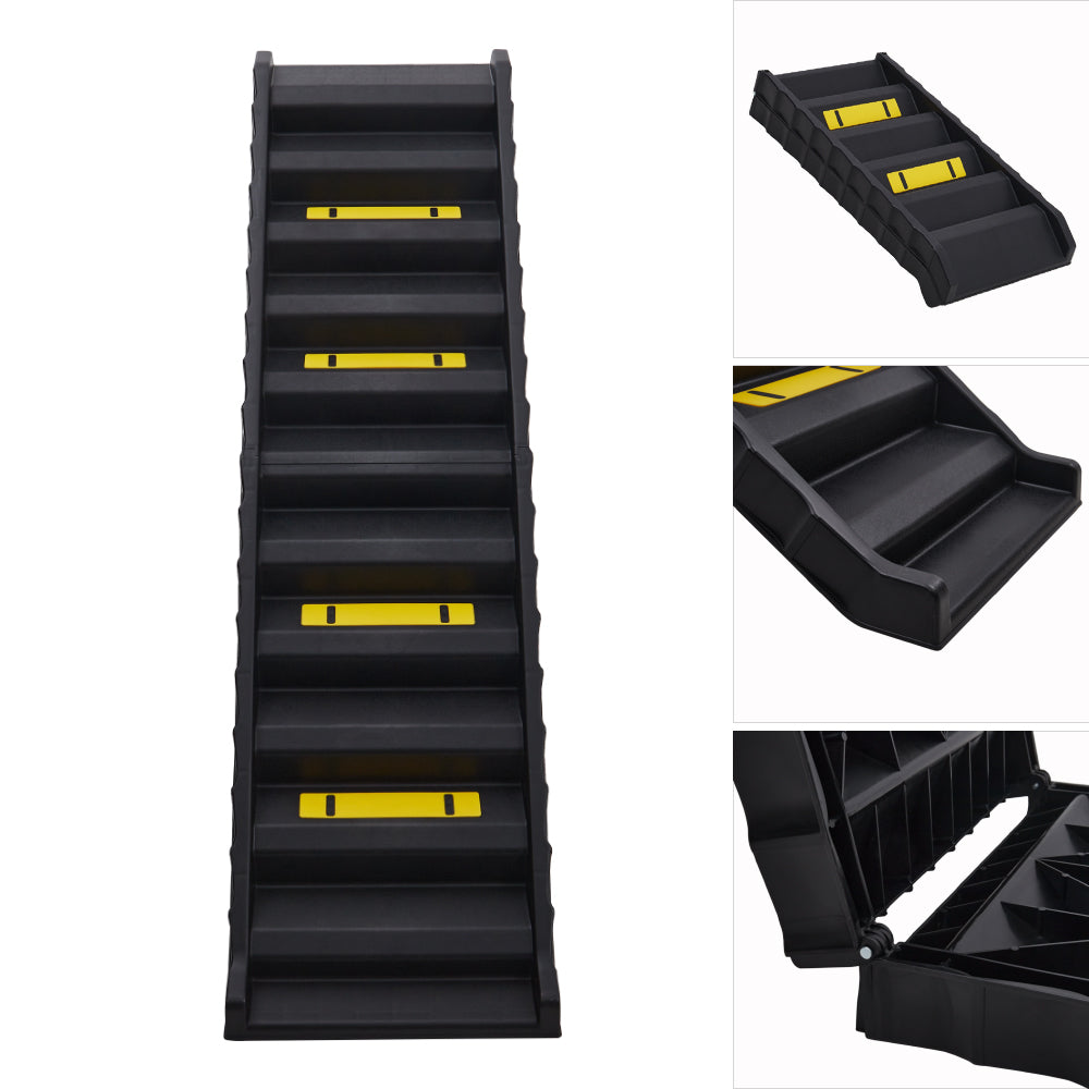 Tieker Folding Pet Car Ladder Portable Pet Dog Stair Ramp Non-slip Medium-sized Dog Car Stairs